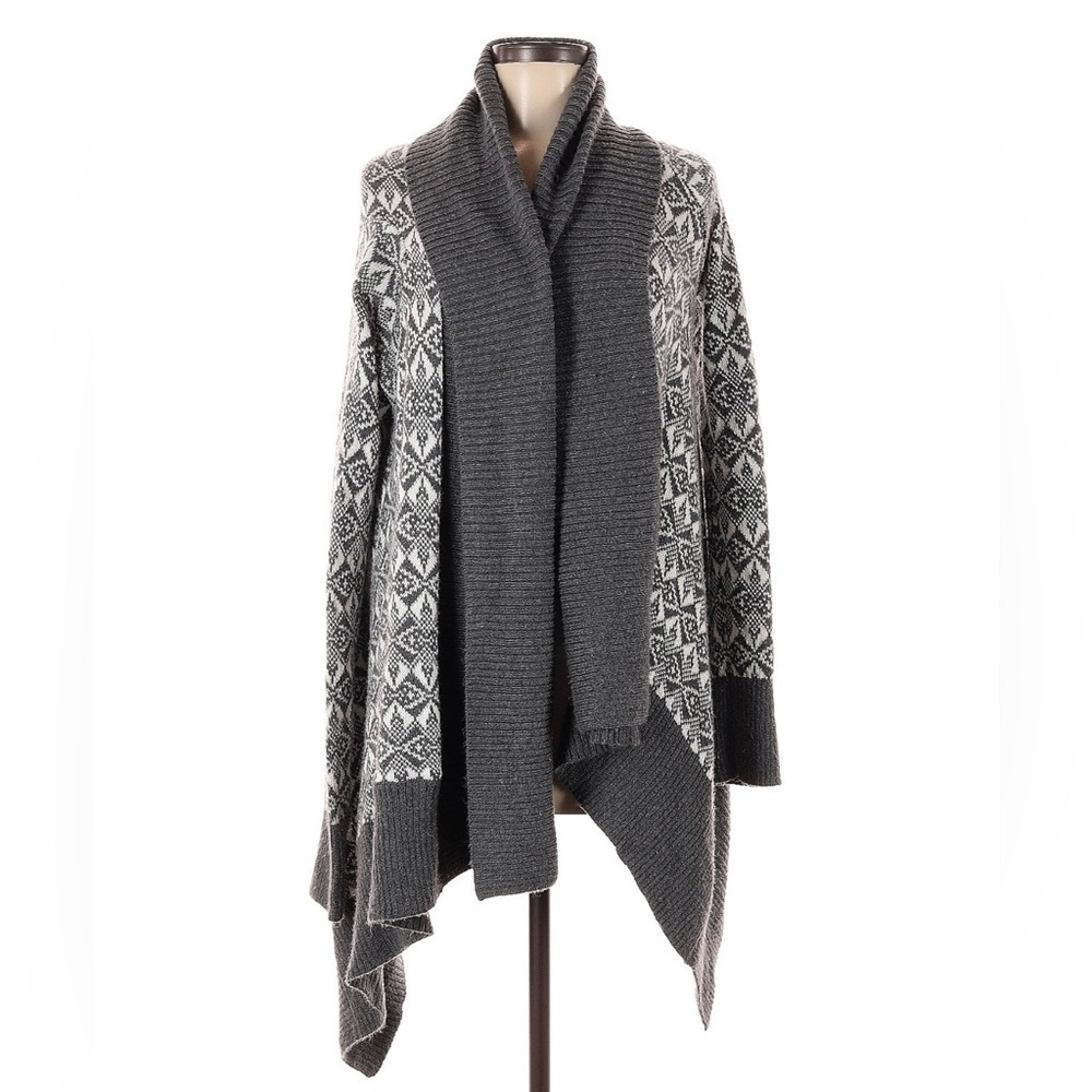 Banana Republic Blocked Fair Isle Long Open Cardigan  Medium